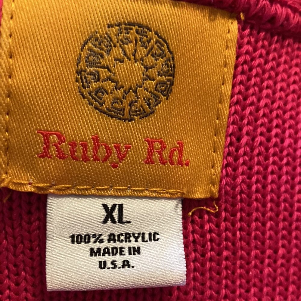RUBY RD. cardigan. Size XL. Dark rose pink. - Picture 6 of 6